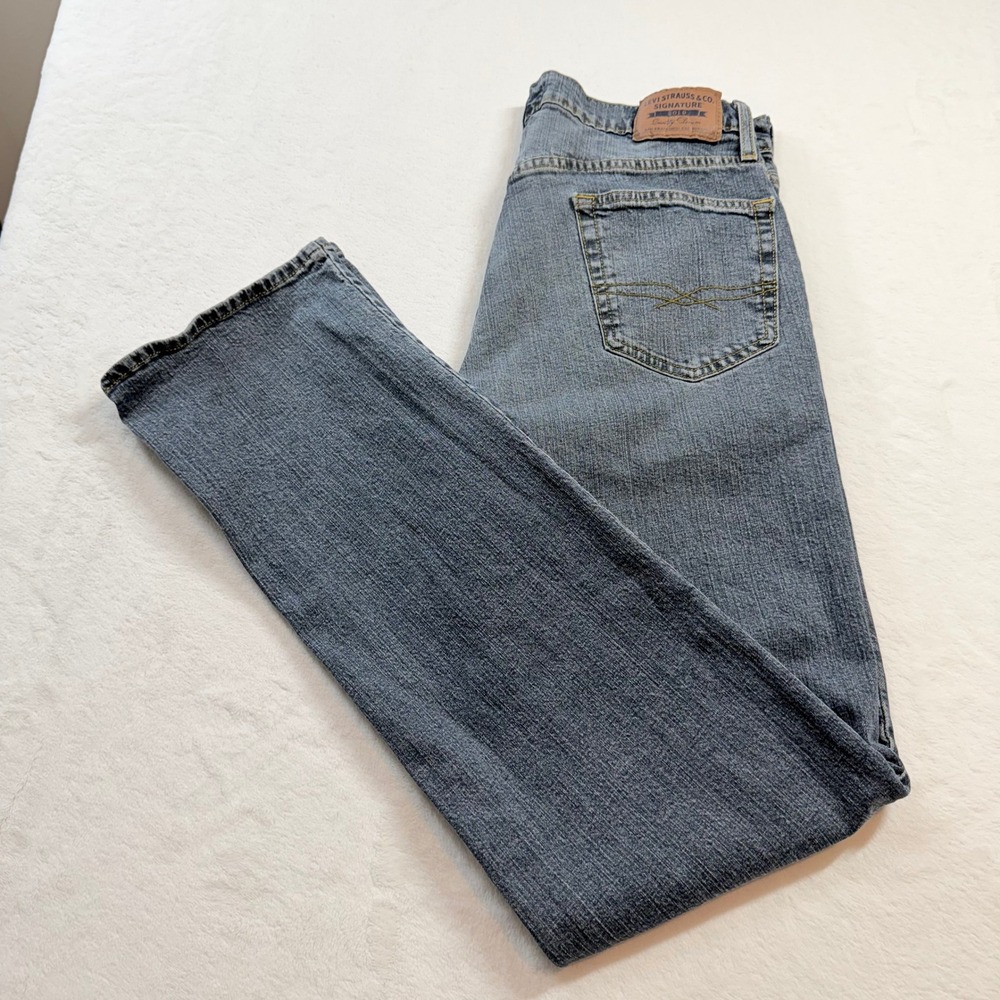 Levi Strauss Signature Mens W36 L36 Blue Good‎ Relaxed Straight Gold Jeans